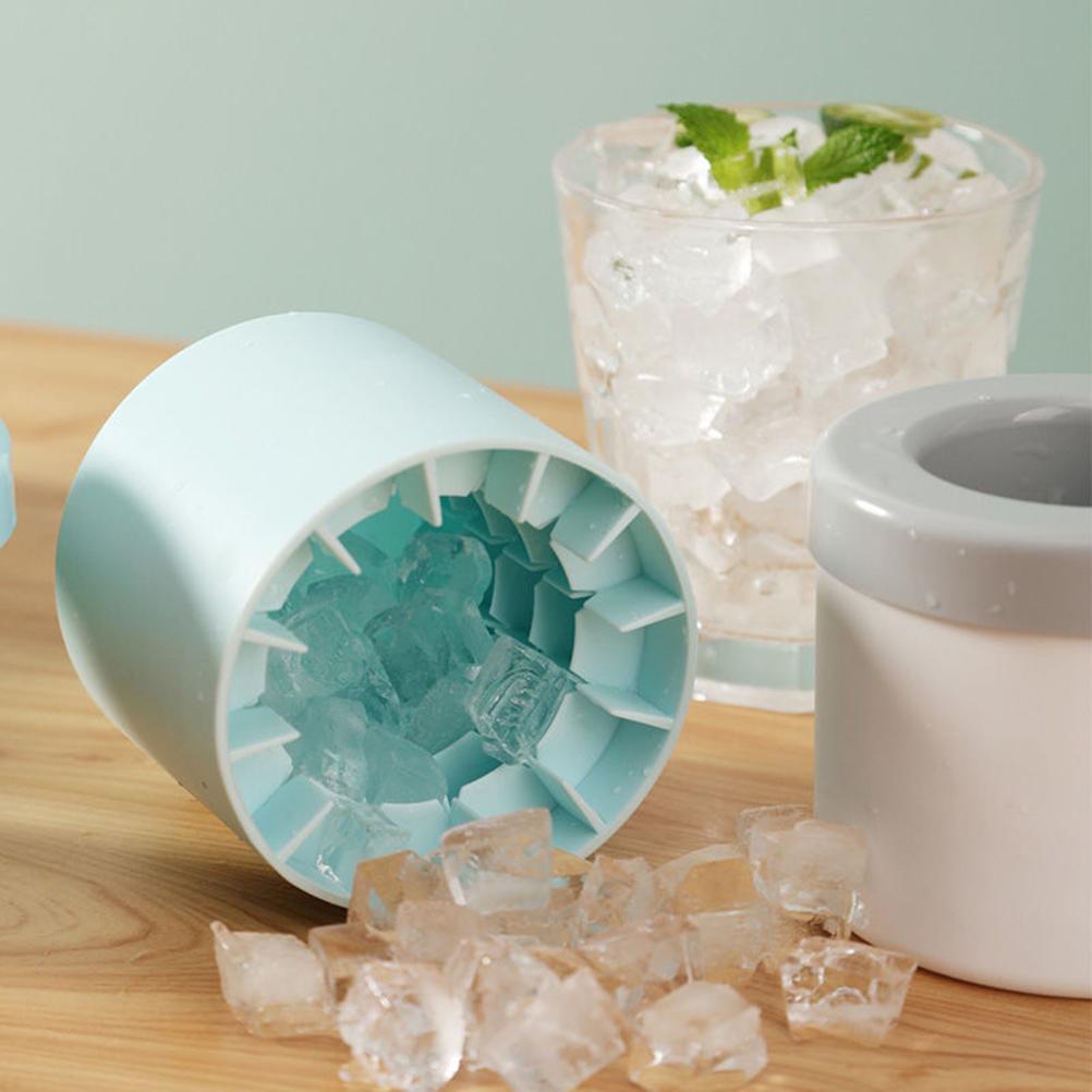 Silicone Cylinder Portable Ice Maker Bucket